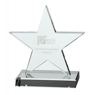 Image of Optical Crystal 5 Pointed Star on Base Award