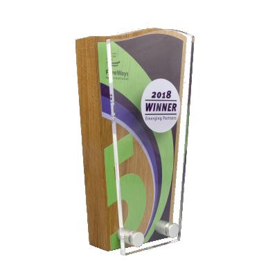 Image of Real Wood Block Award with Acrylic Face Plate