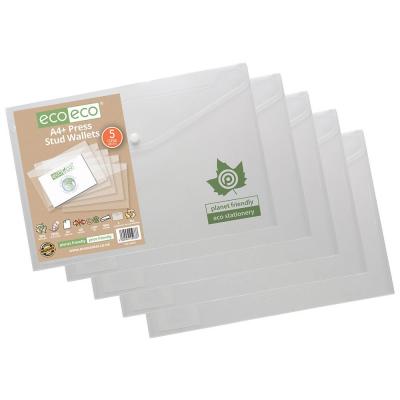 Image of Eco-Eco A4+ 95% Recycled Clear Press Stud Wallets